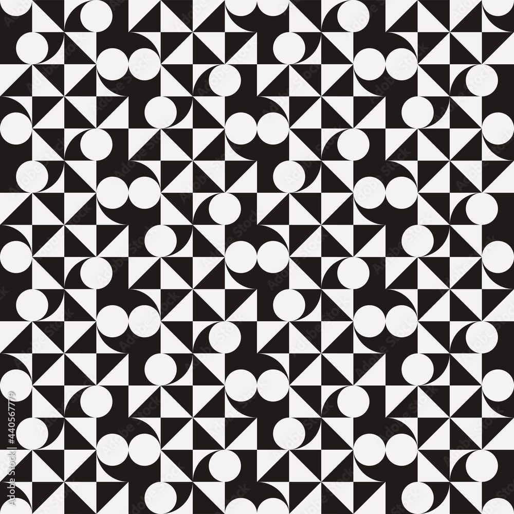 Aufkleber black and white abstract pattern. seamless geometric and decorative shapes ornament. vector avant ga