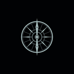 Abstract illustration of compass icon on black background