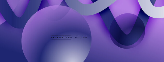 Abstract gradient background with wave line with shadow effect. Geometric composition. 3D shadow effects and fluid gradients