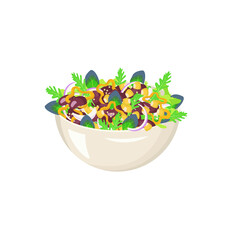 bright beautiful color cartoon salad food menu