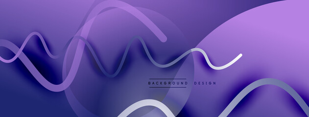 Fototapeta premium Abstract gradient background with wave line with shadow effect. Geometric composition. 3D shadow effects and fluid gradients