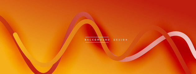 Abstract gradient background with wave line with shadow effect. Geometric composition. 3D shadow effects and fluid gradients