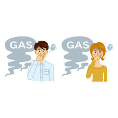 ガス漏れで気持ち悪くなる男女
