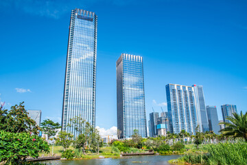 Fototapeta na wymiar Qianhai International Finance Center, Shenzhen, China