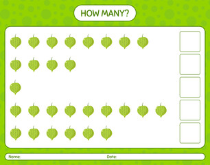 How many counting game with tomatilo. worksheet for preschool kids, kids activity sheet, printable worksheet