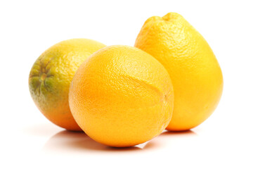 Orange fruit isolated on white background 