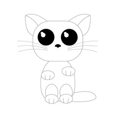kitten drawn in the vector stands on hind legs