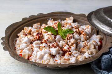 Traditional Turkish cuisine; Turkish ravioli, ; Manti