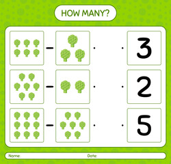 How many counting game with artichoke. worksheet for preschool kids, kids activity sheet, printable worksheet