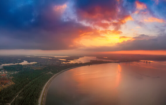 Sunset over the sea