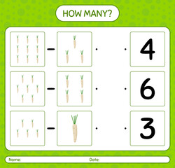 How many counting game with hamburg parsley. worksheet for preschool kids, kids activity sheet, printable worksheet