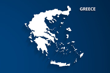 DottedGreece map with blue background, vector