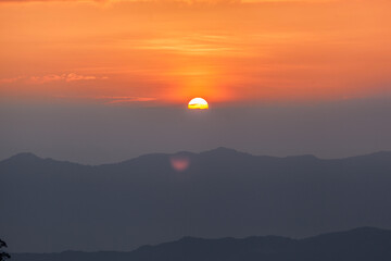 sunset over the mountains