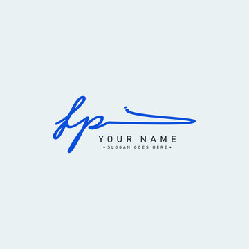 Initial Letter FP Logo - Hand Drawn Signature Logo