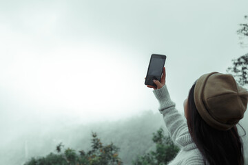 girl standing for a photo in winter