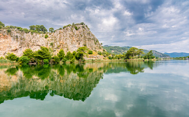 Fototapeta premium Dalyan canal view. Dalyan is populer tourist destination in Turkey.