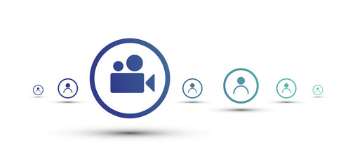 icona, telecamera, cinema