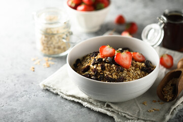 Healthy homemade granola with berries	