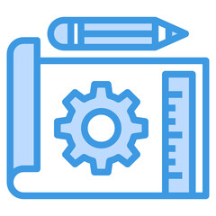 Blueprint blue outline icon