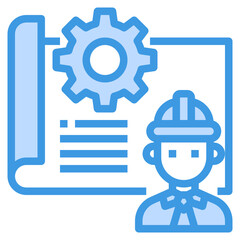 Blueprint blue outline icon