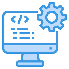 Computer blue outline icon