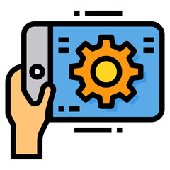 Tablet filled outline icon