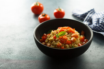 Traditiomal homemade bulgur with tomato