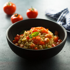 Traditiomal homemade bulgur with tomato