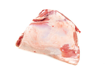 piece of raw pork on a white background. isolated. 