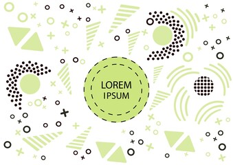 Modern geometric shapes. Square, triangular shape. Circle triangle. Abstract vector illustration. Print fabric textile cloth. Trendy backdrop creative background. Decor decorative paper Concept poster