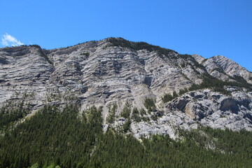 Fototapeta na wymiar Rocky Face Of The Mountain, Nordegg, Alberta