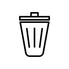 trash icon line style vector for your web design