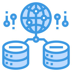 Network blue outline icon