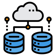 Database filled outline icon