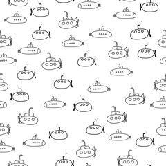 Seamless pattern.Ship. Cartoon style. Vector image for children. Can be used on posters, invitations, textiles, t-shirts, flyers, and so on
