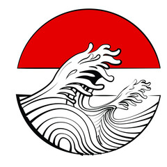 Wave and Sun symbol