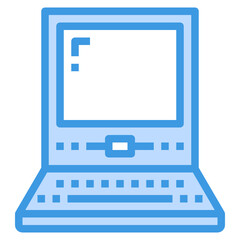 Computer blue outline icon