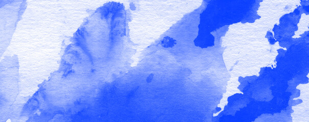 Bandeau fond aquarelle bleu art abstrait