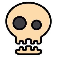 skull line icon