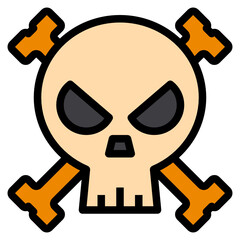 skull line icon