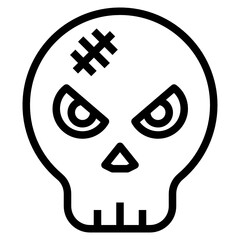 skull line icon
