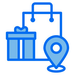 shopping blue line icon