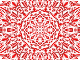 Mandala flower decoration ornament, isolated design element background. Tribal ethnic fashion motif for paper, textile, cloth fabric print. Digital art illustration