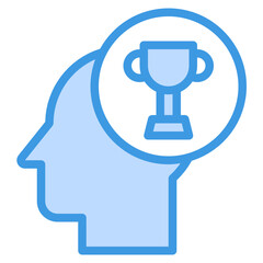 Mind blue outline icon