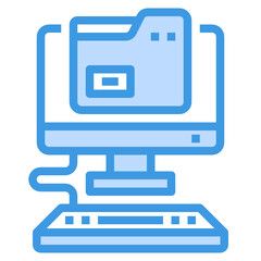 File Folder blue outline icon