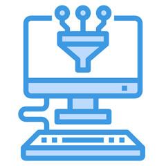 Filter blue outline icon