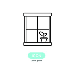 Window icon vector isolated on white background.