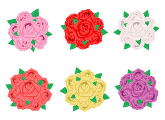 Rose bouquet vector design illustration isolated on white background