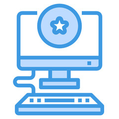 Star blue outline icon