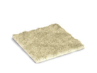 Fototapeta na wymiar Fluffy square rug. 3d illustration isolated on white background. Wool carpet
